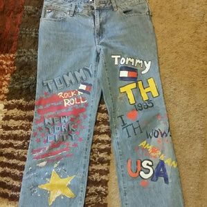 Retro /Vintage Tommy Hilfiger wide leg logo jeans RARE